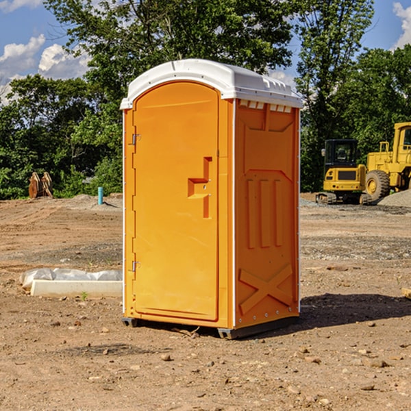 how often are the porta potties cleaned and serviced during a rental period in Lambrook AR
